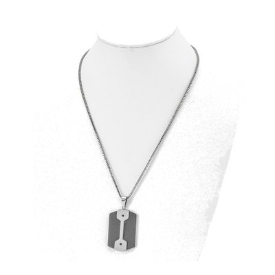 Black Stainless Steel Dog Tag Pendant Necklace – view 4