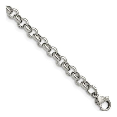 Men's Stainless Steel 6mm Rolo Chain Bracelet