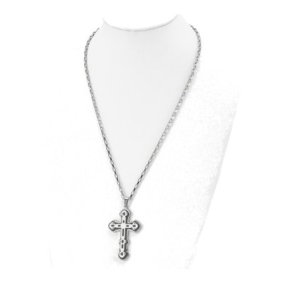 Black Stainless Steel Black Cross Pendant Necklace – view 5