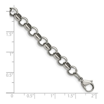 Stainless Steel 8mm Rolo Chain Bracelet – view 4