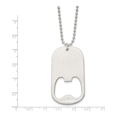 Stainless Steel Bottle Opener Dog Tag Pendant Necklace – view 4