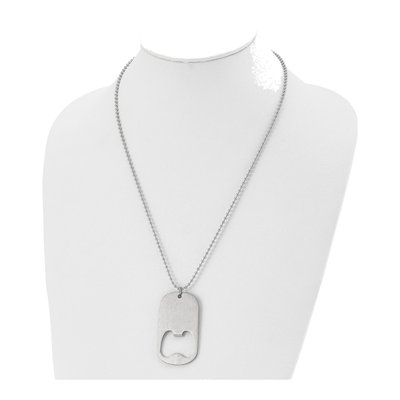 Stainless Steel Bottle Opener Dog Tag Pendant Necklace – view 5