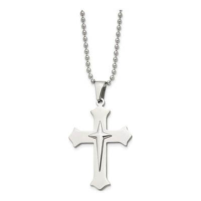 Stainless Steel Cross Pendant Necklace – view 4