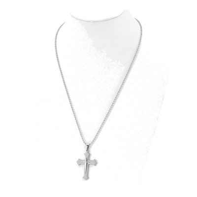Stainless Steel Cross Pendant Necklace – view 5