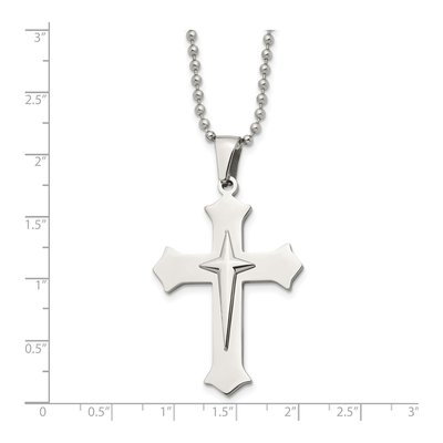 Stainless Steel Cross Pendant Necklace – view 6