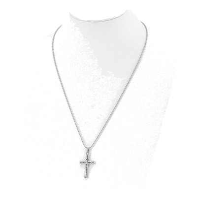 Stainless Steel Black Enamel Cross Pendant Necklace – view 5