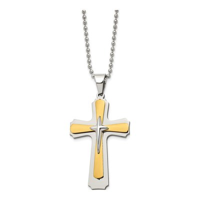 Stainless Steel Cross Pendant Necklace – view 4