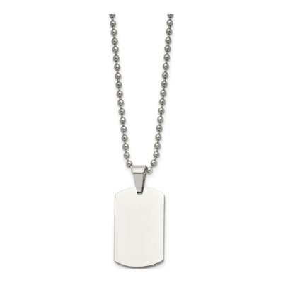Stainless Steel Dog Tag Pendant Necklace – view 3