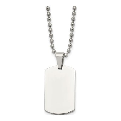 Stainless Steel Dog Tag Pendant Necklace