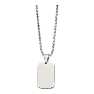 Stainless Steel Reversible Dog Tag Pendant Necklace – view 3