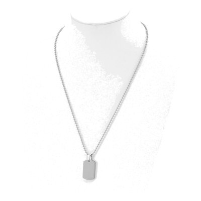 Stainless Steel Reversible Dog Tag Pendant Necklace – view 5