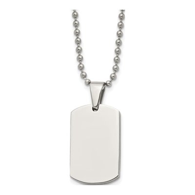 Stainless Steel Reversible Dog Tag Pendant Necklace