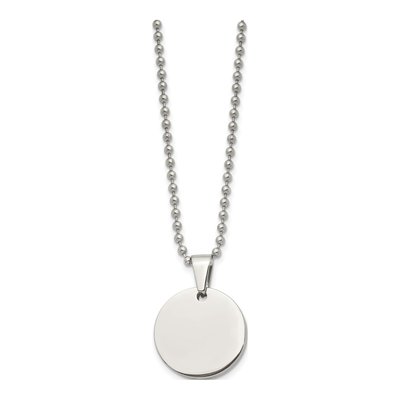 Stainless Steel Dog Tag Ball Pendant Necklace – view 3