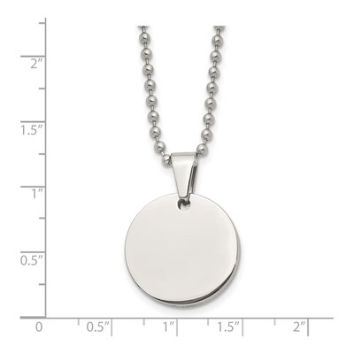 Stainless Steel Dog Tag Ball Pendant Necklace – view 6