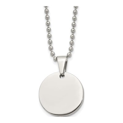 Stainless Steel Dog Tag Ball Pendant Necklace
