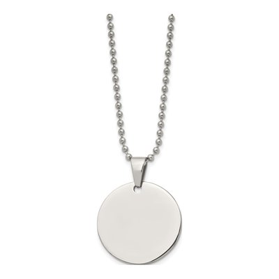 Stainless Steel Dog Tag Ball Pendant Necklace – view 3