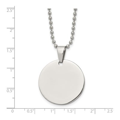 Stainless Steel Dog Tag Ball Pendant Necklace – view 6