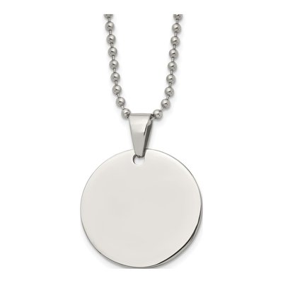 Stainless Steel Dog Tag Ball Pendant Necklace