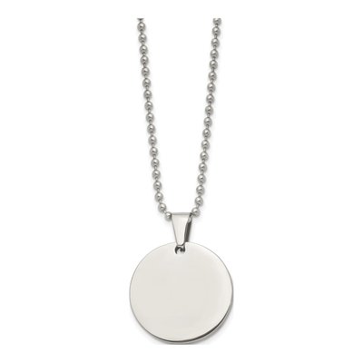 Stainless Steel Dog Tag Ball Pendant Necklace – view 3