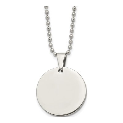 Stainless Steel Dog Tag Ball Pendant Necklace