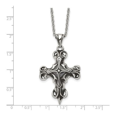 Stainless Steel Black Cross Pendant Necklace – view 6