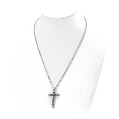 Stainless Steel Crystal Cross Pendant Necklace – view 5