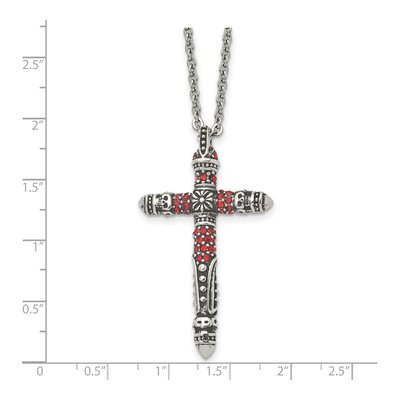 Stainless Steel Crystal Cross Pendant Necklace – view 6
