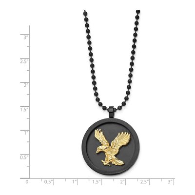Stainless Steel Eagle Disk Pendant Necklace – view 3