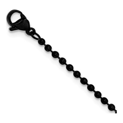 Black Stainless Steel Black Anchor Dog Tag Pendant Necklace – view 3