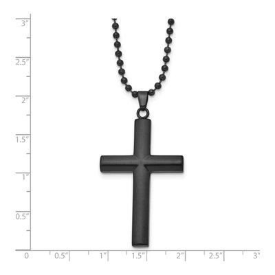 Black Stainless Steel Cross Pendant Necklace – view 7