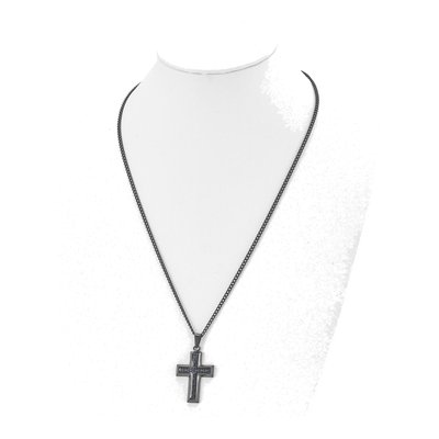 Black Stainless Steel Black Cross Pendant Necklace – view 5