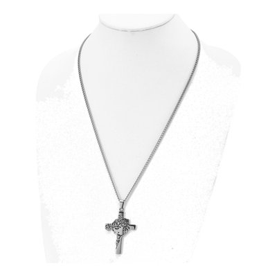 Stainless Steel Jesus Face Cross Pendant Necklace – view 5