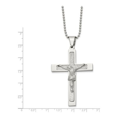 Stainless Steel Crucifix Pendant Necklace – view 4