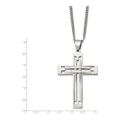 Stainless Steel Cross Pendant Necklace – view 4