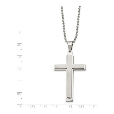 Stainless Steel Layered Cross Pendant Necklace – view 4