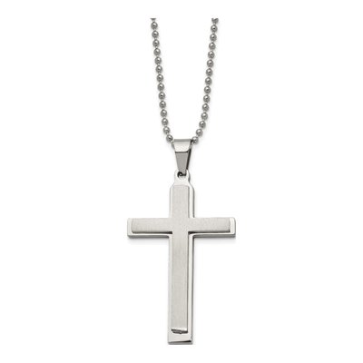 Stainless Steel Layered Cross Pendant Necklace