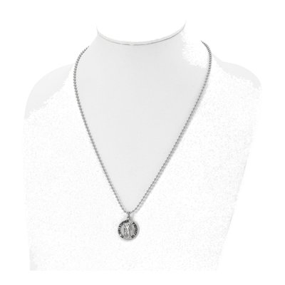 Stainless Steel St Christopher Medal Pendant Necklace – view 5