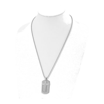 Stainless Steel Cross Dog Tag Pendant Necklace – view 5