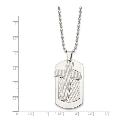Stainless Steel Cross Dog Tag Pendant Necklace – view 6