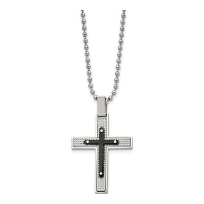 Black Stainless Steel Black Cross Pendant Necklace – view 3