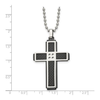 Black Stainless Steel Cross Pendant Necklace – view 4