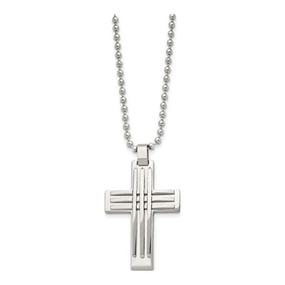 Stainless Steel Cross Pendant Necklace – view 3