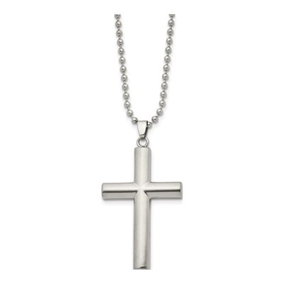 Stainless Steel Cross Pendant Necklace – view 3
