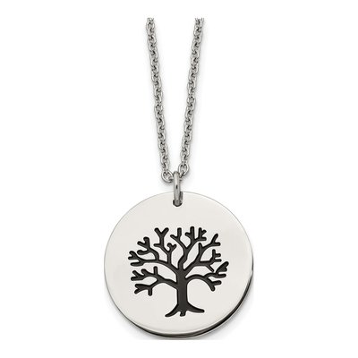 Stainless Steel Family Tree of Life Pendant Necklace