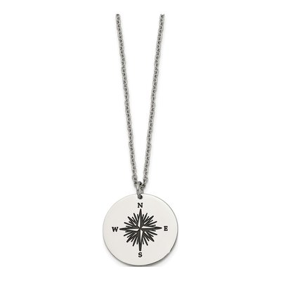 Stainless Steel Compass Pendant Necklace – view 3