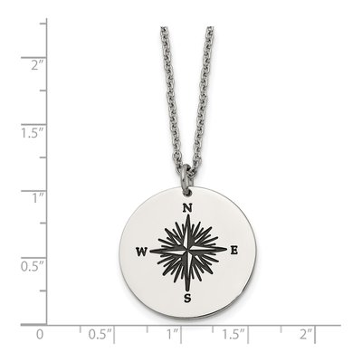 Stainless Steel Compass Pendant Necklace – view 6