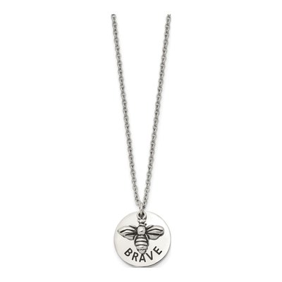 Stainless Steel Brave Bee Pendant Necklace – view 3