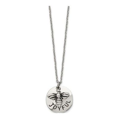 Stainless Steel Enamel Bee Pendant Necklace – view 3