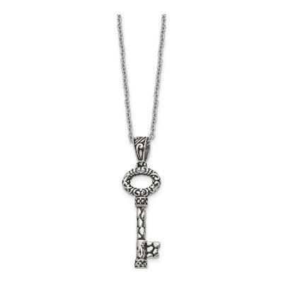 Stainless Steel Key Pendant Necklace – view 4