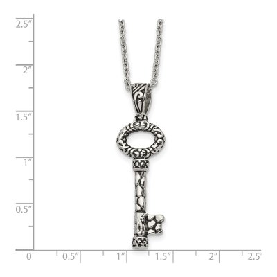 Stainless Steel Key Pendant Necklace – view 6